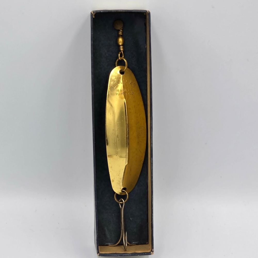 Williams Wabler Giant W7G 7in 3oz Gold Reflective Metal Spoon Fishing Lure Boxed